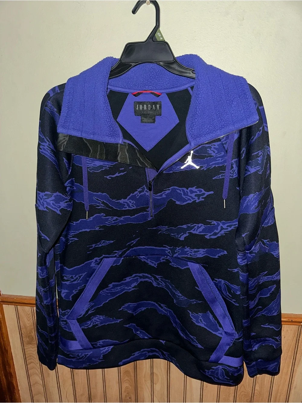 Jordan Black & Purple Half-Zip Pullover Jacket (oversized, will fit women’s lg)